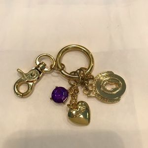 Juicy Couture Keychain Gold charms heart lock